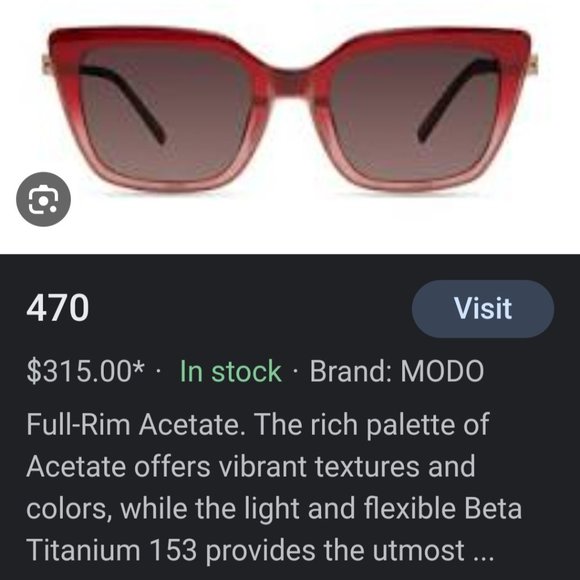 **New*** Modo 470 Red Rose Gradient Sunglasses